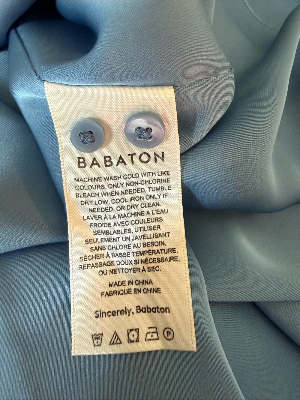 Babaton Larchmont Long Sleeve Wrap Mini Dress Blue XS - Picture 5 of 6